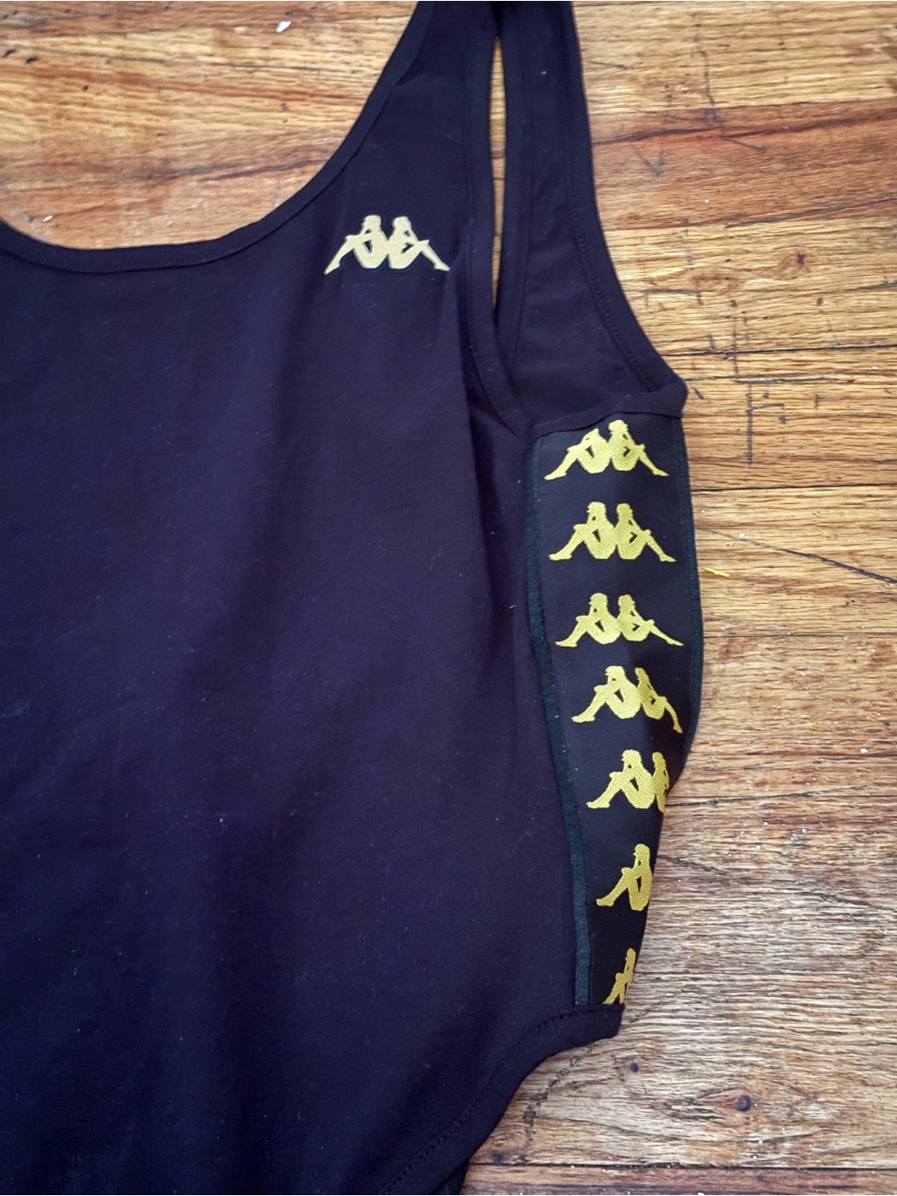 Kappa Black Bodysuit with Gold Logo Trim - Picture 3 of 4